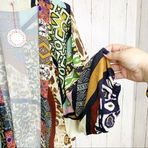 Last 1! UMGEE “Boho Wild” Cocoon Patchwork Kimono - Picture 7 of 8